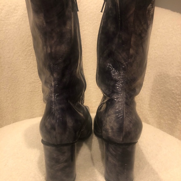 Women’s French made patent leather boot modelled denim colouring size 41 - Picture 4 of 5